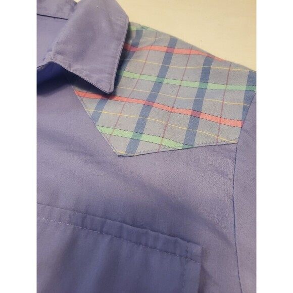 Vintage 1960's Western Pearl Snap Pastel Button Down Shirt M/L - Picture 8 of 13